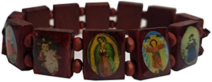 Super Cool Wood Religious Catholic Saints Bracelet
