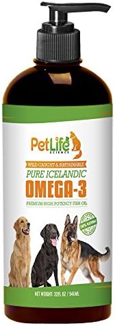 Wild Caught Fish Oil for Dogs - Supports Joint Function, Immune &amp; Heart Health - Omega 3 Liquid Food Supplement for Pets - All Natural EPA + DHA Fatty Acids for Skin &amp; Coat - 32 FL OZ