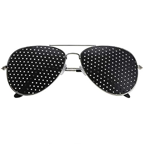 MonLiya 2PCS Retro Pinhole Sunglasses For Women Men Small Holes Eyeglasses Vision Care Glasses Unisex Eyesight Metal Frame Eyewear Eyesight Vision Improve Training Reading Glasses Anti-myopia Pin hole - Thumbnail 2