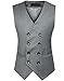 Spinty Men's Slim Solid Color Double Breasted Suit Vest