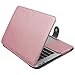 MOSISO Compatible with MacBook Air 13 inch Case A1369 A1466 Older Version 2010-2017 Release, PU Leather Case Portfolio Protective Stand Cover Sleeve, Rose Gold