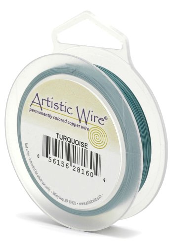 Artistic Wire18 Gauge Tarnish Resistant Colored Copper Craft Jewelry Wrapping Wire, Turquoise, 10 yd