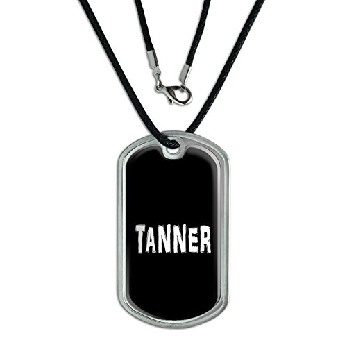 Military Dog Tag Black Cord Necklace 