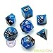 Bescon Two-Tone Glow-in-The-Dark Polyhedral Dice Set Blue Dawn, Luminous RPG Dice Set d4 d6 d8 d10 d12 d20 d% Brick Box Pack