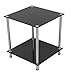 AVF Transitional Steel and Glass Two Tier Square End Table in Black/Chrome