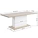 Extendable Rectangular Dining Table, Mltifunction Space Saving Wood Table for Home Restaurant Living Room High Gloss White