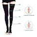 Open Toe Compression Stockings Women Men, Thigh-High Firm Support 20-30 mmHg Graduated Compression Socks - Moderate Toeless Medical Support Hose Swelling Varicose Veins Edema (Black, X-Large)
