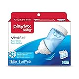 Playtex Baby Ventaire Anti Colic Baby Bottle, BPA Free, Blue, 6 Ounce - 3 Pack