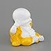 LEGONGSO CITONG Decor Happy Buddha Monk Statue Do not Say Look and Listen Collectible Figurines (Do not Listen in Yellow Buddha)
