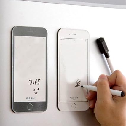 ShopAIS iPhone Shape Fridge Magnetic Memo Pad (White Board Pen Includes)