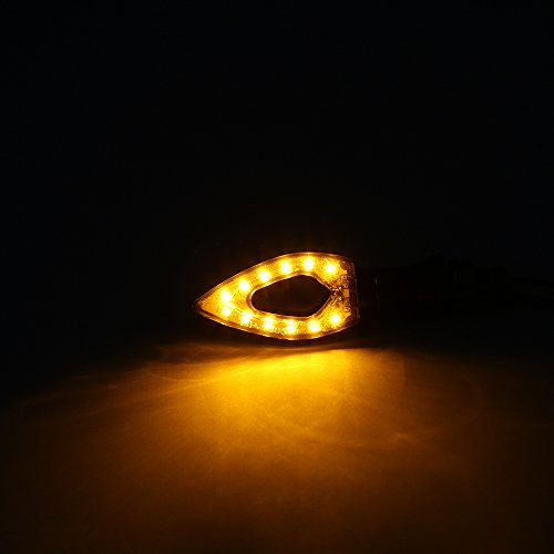 DIFEN Universal Motorcycle LED Indicators Turn Signal Light Blinker Marker for Yamaha R1 R6 FZ6 FZ1 FZ FJR Fazer XT WR TT-R (Pack of 2)
