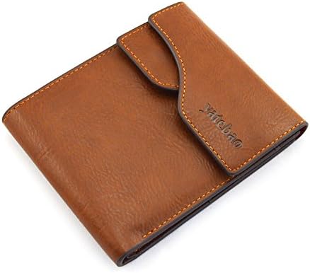 Baellerry Men's Retro Bifold Hasp Short Wallet light Coffee