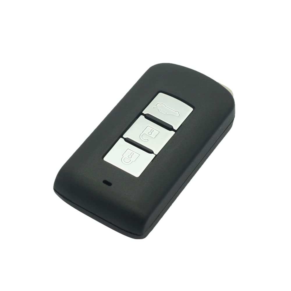 BROVACS Replacement Key Shell + Uncut Blank Emergency Insert Key Compatible with MITSUBISHI 3 Button Smart Keyless Entry Remote Key Case Fob PG520A