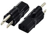 zdyCGTime 3 Prong USA C13 to NEMA 5-15P Plug Power Adapter for Standard Computer Power Adapter 10A/125V (XH-A03-1) (NEMA 5-15P to IEC 60320-C13)(2 Pack)
