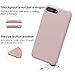 Compatible with iPhone 8 Plus Case/iPhone 7 Plus Case, JASBON Liquid Silicone Case with Free Screen Protector Gel Rubber Shockproof Cover Full Protective Case for iPhone 8 Plus/iPhone 7 Plus-Pink Sand