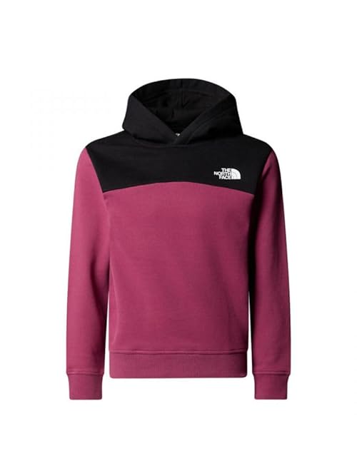The North Face Girl's Back Logo Relaxed Hooded Sweatshirt, Cyber Berry, 6 Years