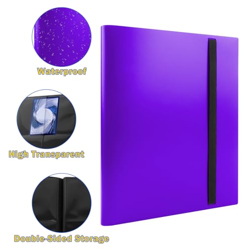 RISVOWO Card Album, 360 Collectible Cards, Transparent Collectible Card Albums, Waterproof Album Collection Cards for Standard Size Cards