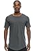 JC DISTRO Mens Hipster Hip Hop Cotton Elong Round Scallop Hemline Tshirt Coolgray Large