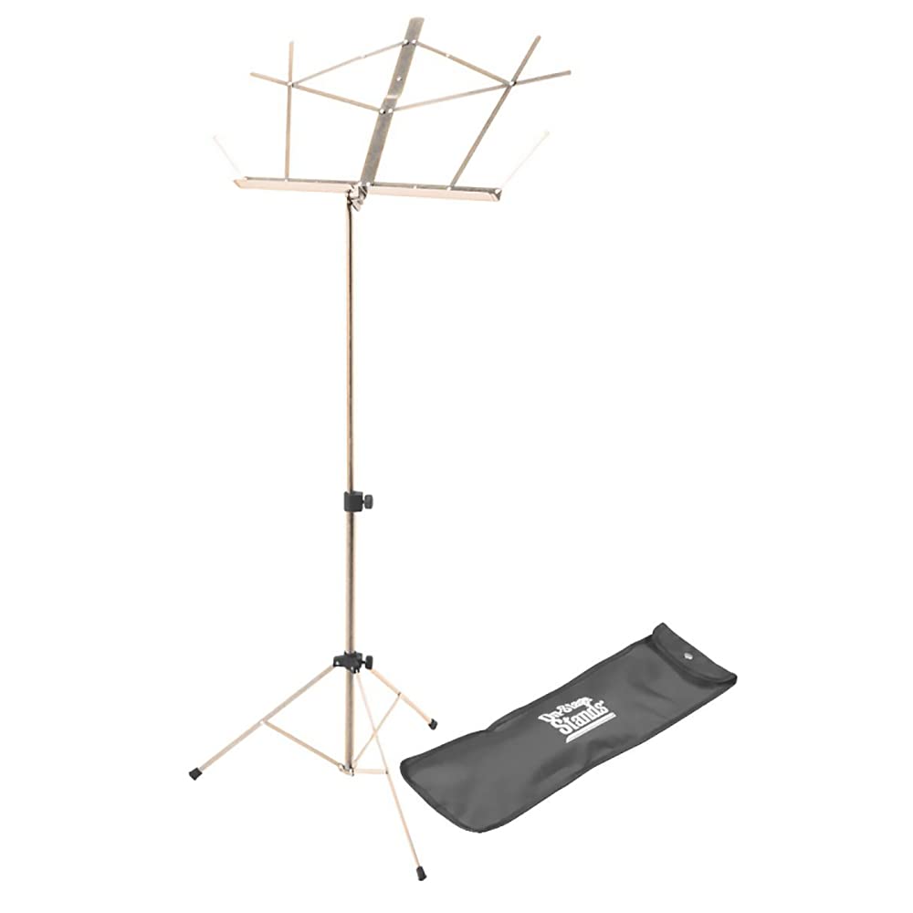 On-Stage SM7122NB Compact Folding Sheet Music Stand with Bag, Nickel