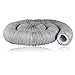 Hon&Guan 6'' Insulated Flexible Duct 4 FT Long, Gray Noise Reducer Hose Silencer for Inline Duct Fan of Air Conditioner HVAC Ventilation System.