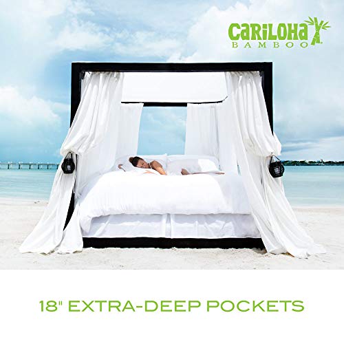 Cariloha Resort Bamboo Sheets 4 Piece Bed Sheet Set Luxurious Sateen