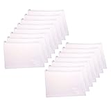 15 pcs Clear Color Fog A5 Size Paper Document File Bill Zipper Bag Pen Pencil Pouch Bag Holder 10 x 7.5 Inch