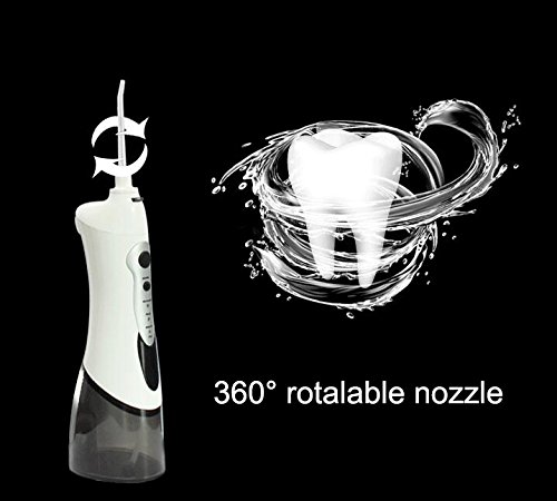 Portable Water Flosser Power Floss Water Jet Oral Irrigator Cordless Dental Irrigator Gum Disease Removing Flosser IPX7 Waterproof Rechargeable Dental Flosser