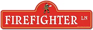 Firefighter Street Sign | Indoor/Outdoor | Funny Home Décor for Garages, Living Rooms, Bedroom, Offices | SignMission Personalized Gift