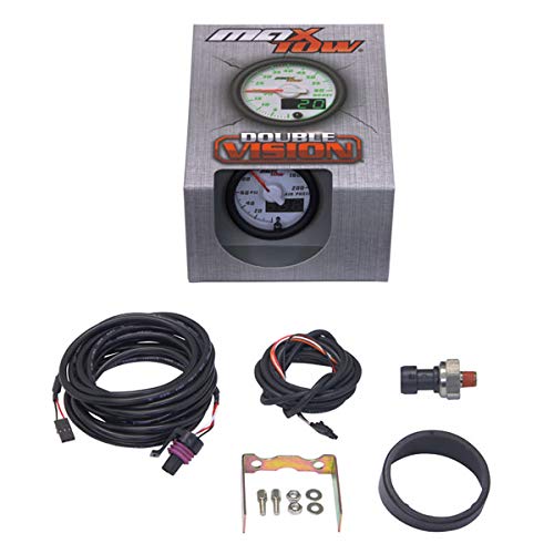 White Gauge Face MaxTow Double Vision 200 PSI Air Pressure Gauge Kit