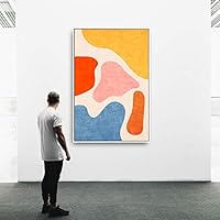 Framed Canvas Wall Art Color Block Canvas Prints Home Artwork Decoration for Living Room,Bedroom - 16x24 inches