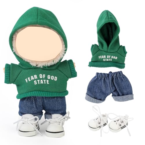 Green Hoodie/Jeans/Canvas Shoes