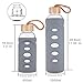 DEARRAY Sport Borosilicate Glass Water Bottle with Protective Silicone Sleeve and Unique Bamboo Lid 32oz Grey