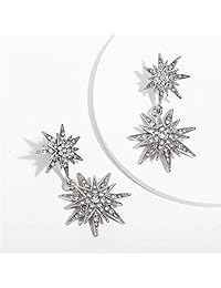 Starburst Dangle Drop Earrings Crystal Hexagram Star Stud Statement Dangle Earrings Wedding Earrings for Women