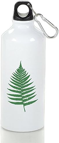 Drosp Fern Clipart White Aluminum Sports Water Bottle, Great For Outdoor And Sport Activities Sealed Plastic Leak-proof Screw Top 600ml White