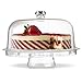 Chef's Star Acrylic Cake Stand with Dome Cover 6 in 1 Multi-Functional Serving Platter and Cake Plate - 12 Inch Use as Desert Platter, Salad Bowl, Veggie Platter, Cake Holder, Nachos & Salsa Plate