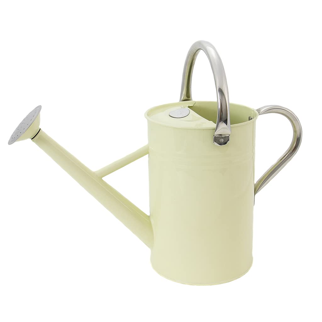 Kent & Stowe 4.5L Metal Watering Can in Vintage Cream, Rust-Resistant Galvanised Watering Can with Handle and Detachable Rose, Classic All Year Round Garden Tools Made from Steel