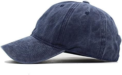 Sute Plain Washed Casual Caps Dyed Unstructured Adjustable Buckle Dad Hats One Size Unisex (Navy)