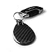 iPick Image Compatible with Honda Red Logo Civic Type R Real Black Carbon Fiber with Leather Strap Large Tear Drop Key Chain