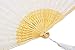 meifan Womens Multi Color Handmade Cotton Lace Folding Hand Fan (White)