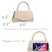 Women's Classic Envelope Evening Bag, WALLYN'S Wedding Prom Party Clutch Suede Velvet Handbag Purse (Beige)