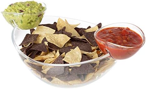 AVGDeals Chip and Dip Bowl Parties Entertaining Parties Space Saving Salsa 3 Pc Set