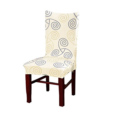 Deisy Dee Stretch Chair Cover Removable Washable for Hotel Dining Room Ceremony Chair Slipcovers Pack of 6 (C)