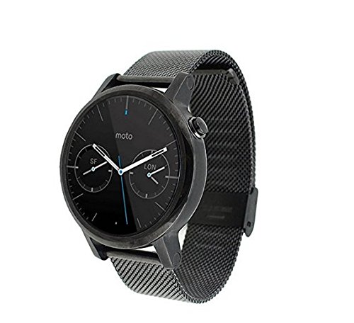 Gooq Metal Stainless Steel 20mm Mesh Watch Band For Moto