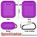 10 in 1 Apple Airpods Case Cover Accessories Kits – Protective Silicone Case Cover, Anti-lost Carabiner, Strap, Cute Pom Poms Unicorn Keychain, Wireless Earbuds Hooks, Storage Box, Lens cloth (Purple)thumb 2
