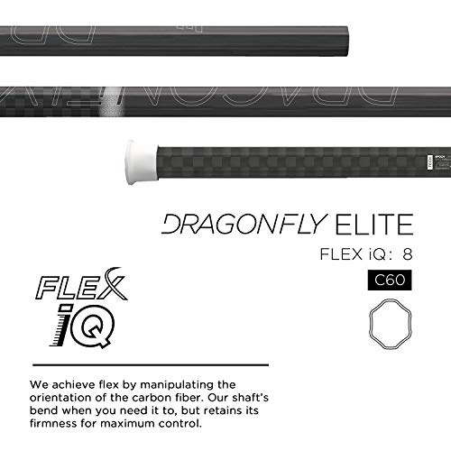 Epoch Dragonfly Elite Defense/LSM Lacrosse Shaft Mid-Flex iQ8 Concave Carbon Black