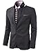 H2H Mens Fashion Slim Fit Blazer Jacket with Snap Collar Gray US S/Asia M (KMOBL01)