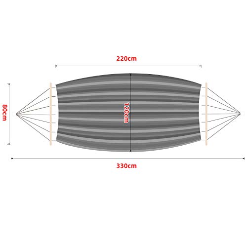 AXT SHADE Hängematte im Freien 220 * 120 cm, Last 200 kg, mit Kissen der Gleichen Farbe, für Garten, Innenhof, Camping… – Bild 3