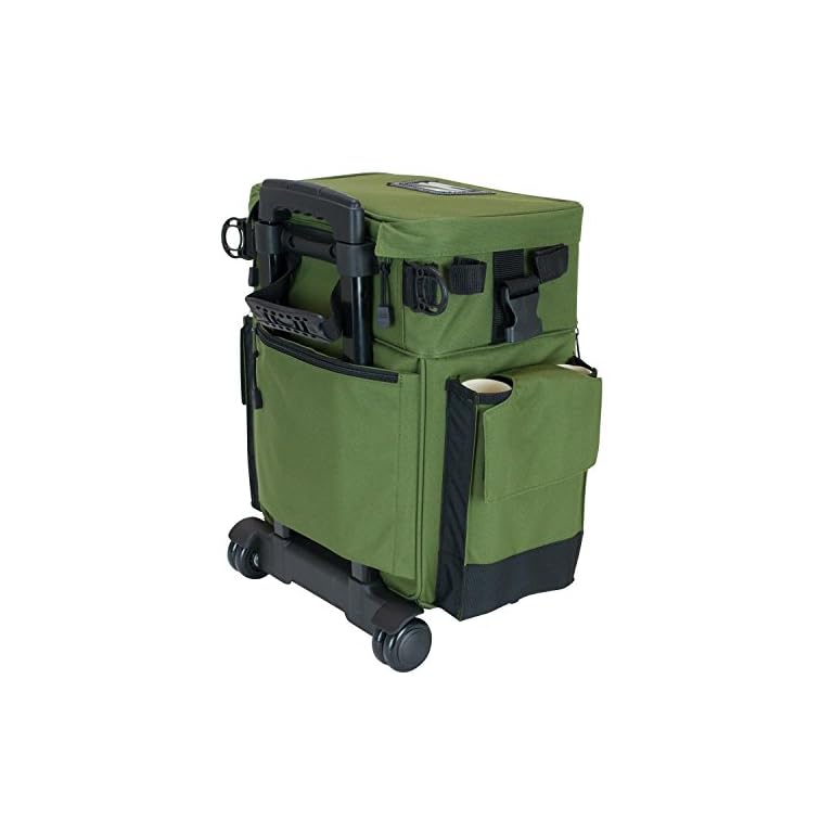 Elkton Outdoors Rolling Tackle Box Green / L 15.7 x W 9.6 x H 18.5