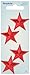 Simplicity Red Star Applique Clothing Iron On Patch, 4pc, 1.25