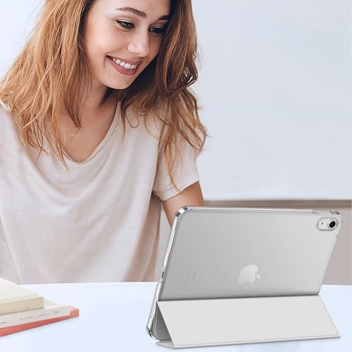 FINTIE Case for iPad A16 11th Gen 11 Inch 2025 and 10th Gen 10.9 Inch 2022 | Ultra Slim, Frosted Coloured Back Shell, Fold-back Stand, Auto Wake Sleep, for School or Office, Silver